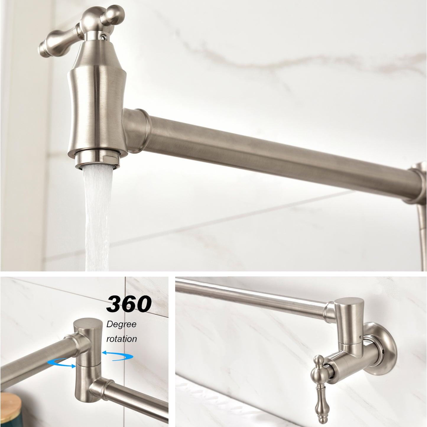 Folding faucet  Pot Filler Faucet Wall Mount