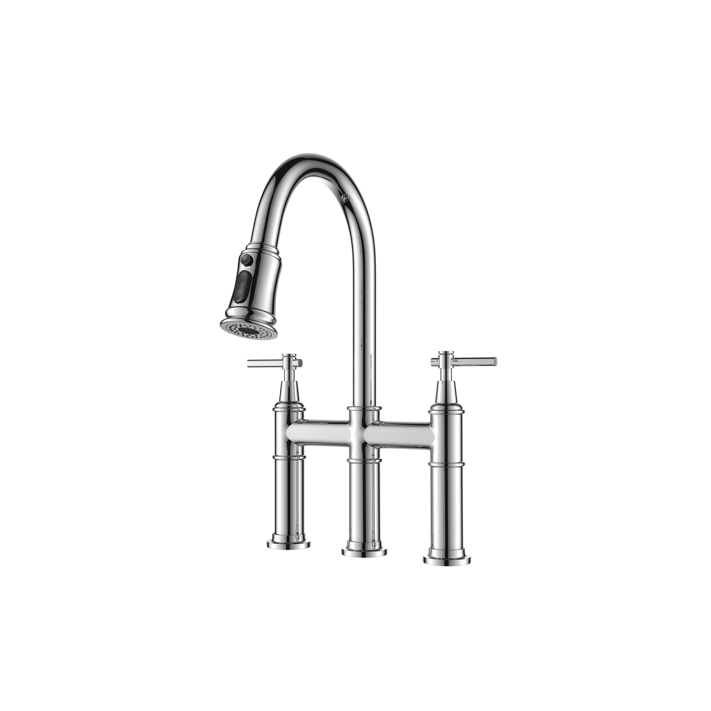 Pull Down Double Handle Kitchen Faucet