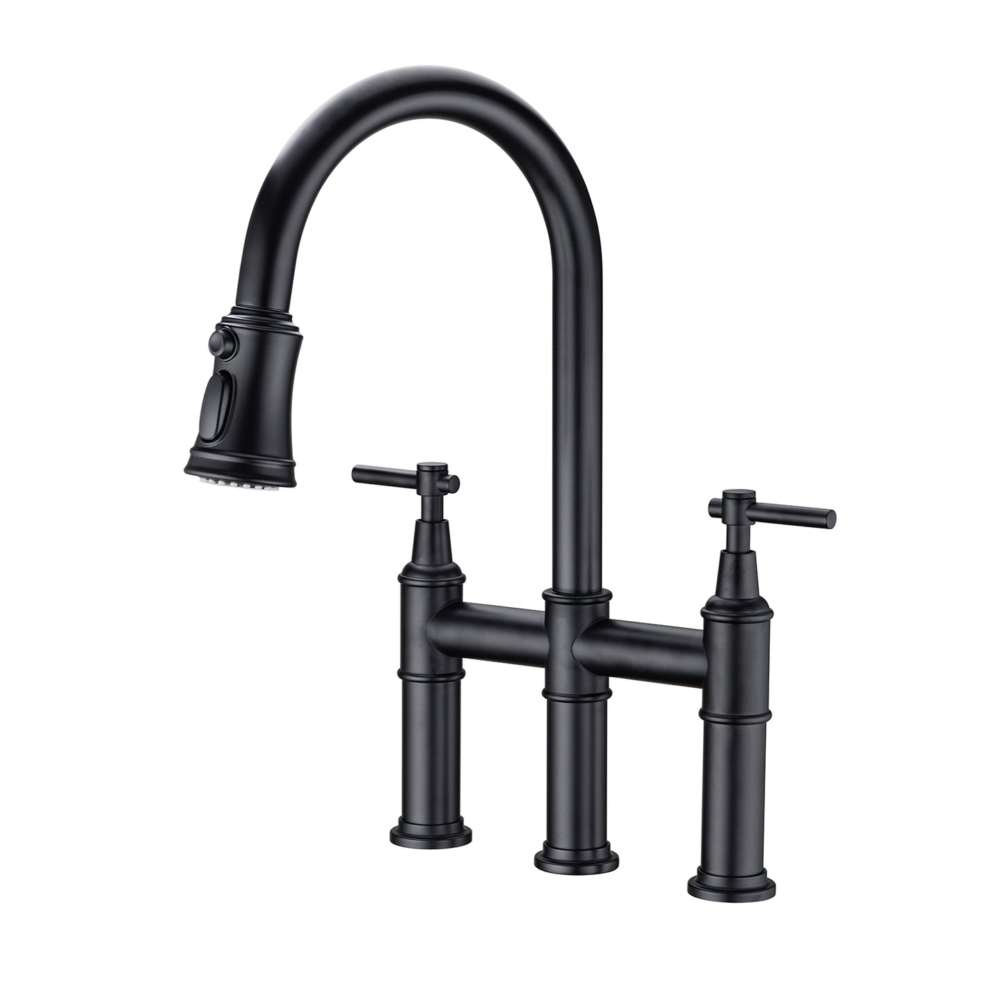 Pull Down Double Handle Kitchen Faucet