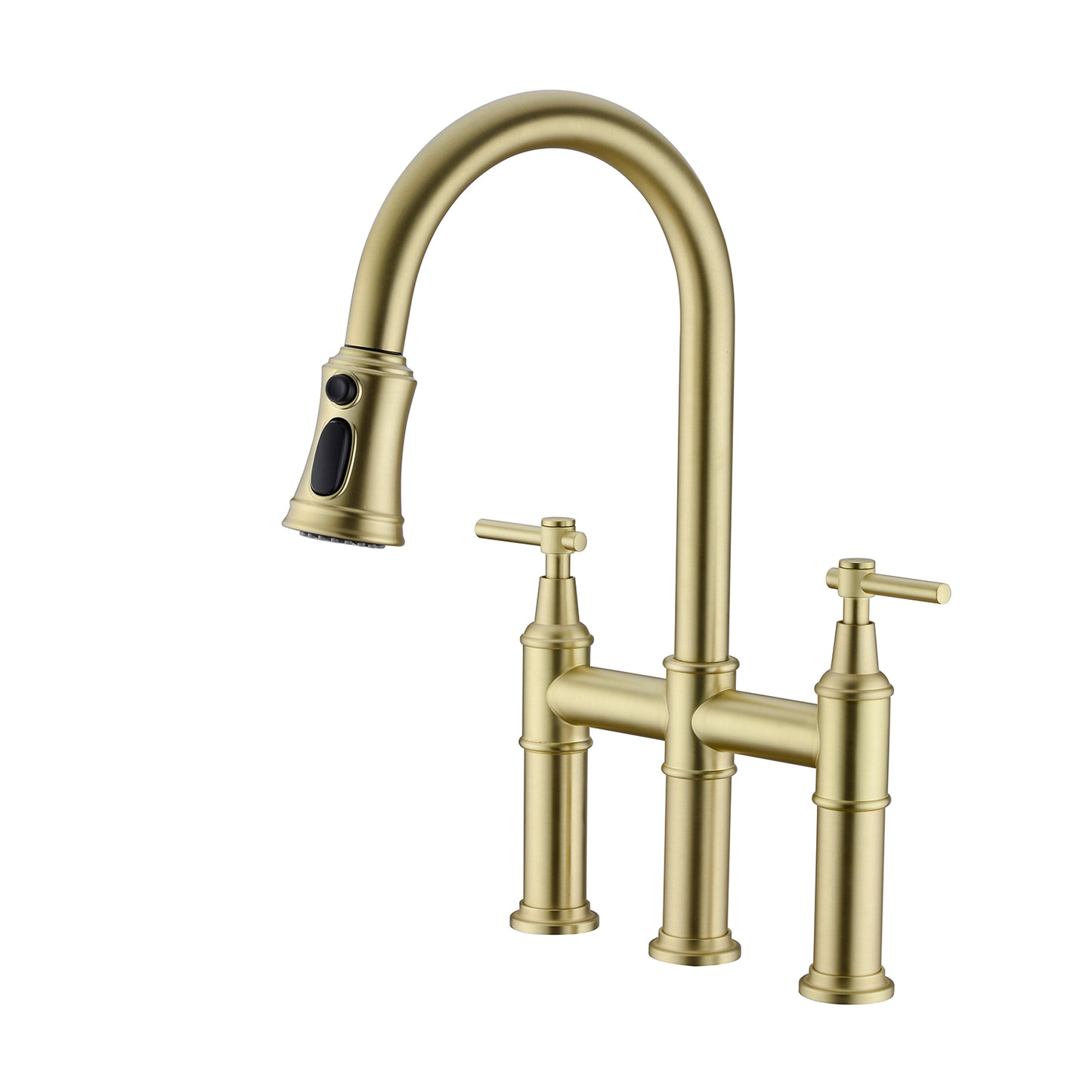 Pull Down Double Handle Kitchen Faucet