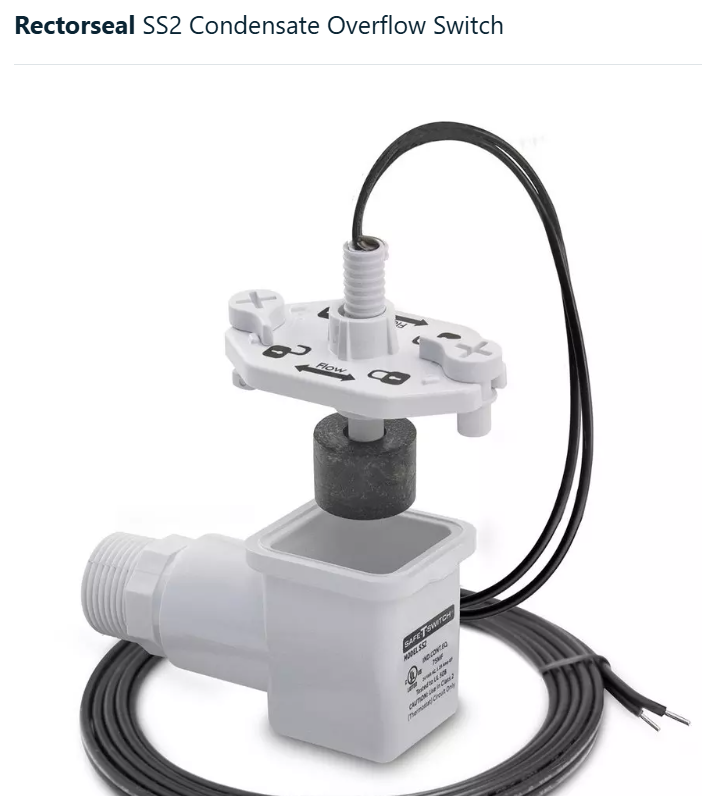 Rectorseal Safe-T-Switch® SS2 Condensate Overflow Switch