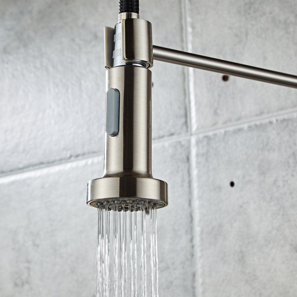 Pull-down Kitchen Faucet-Brushed Nylon Water Pipe