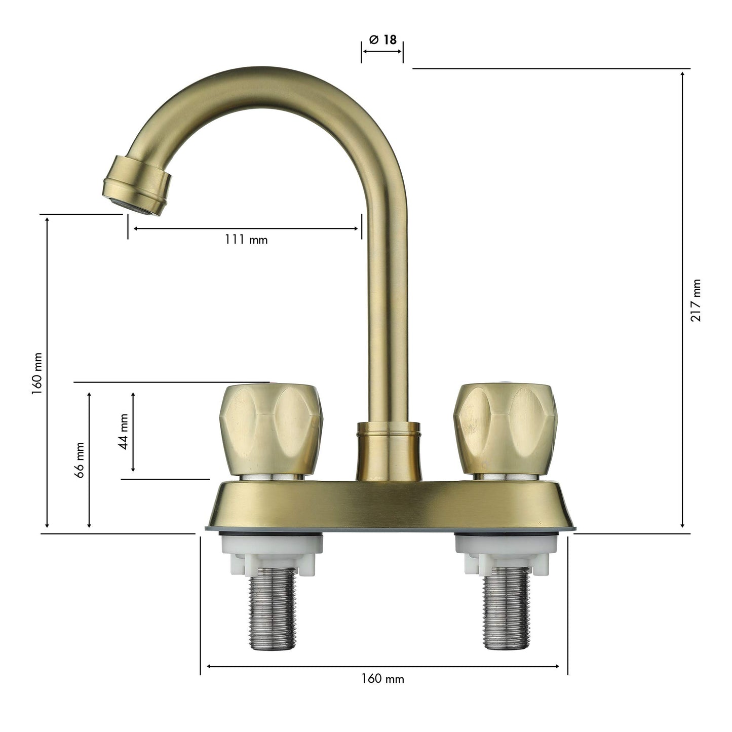 2 Handle Bathroom Sink Faucet, Centerset Bathroom Faucet with Pop-Up Sink Drain Stainless Steel with Overflow, Supply Utility Hose for Laundry Vanity,Brushed Gold 1.2 GPM