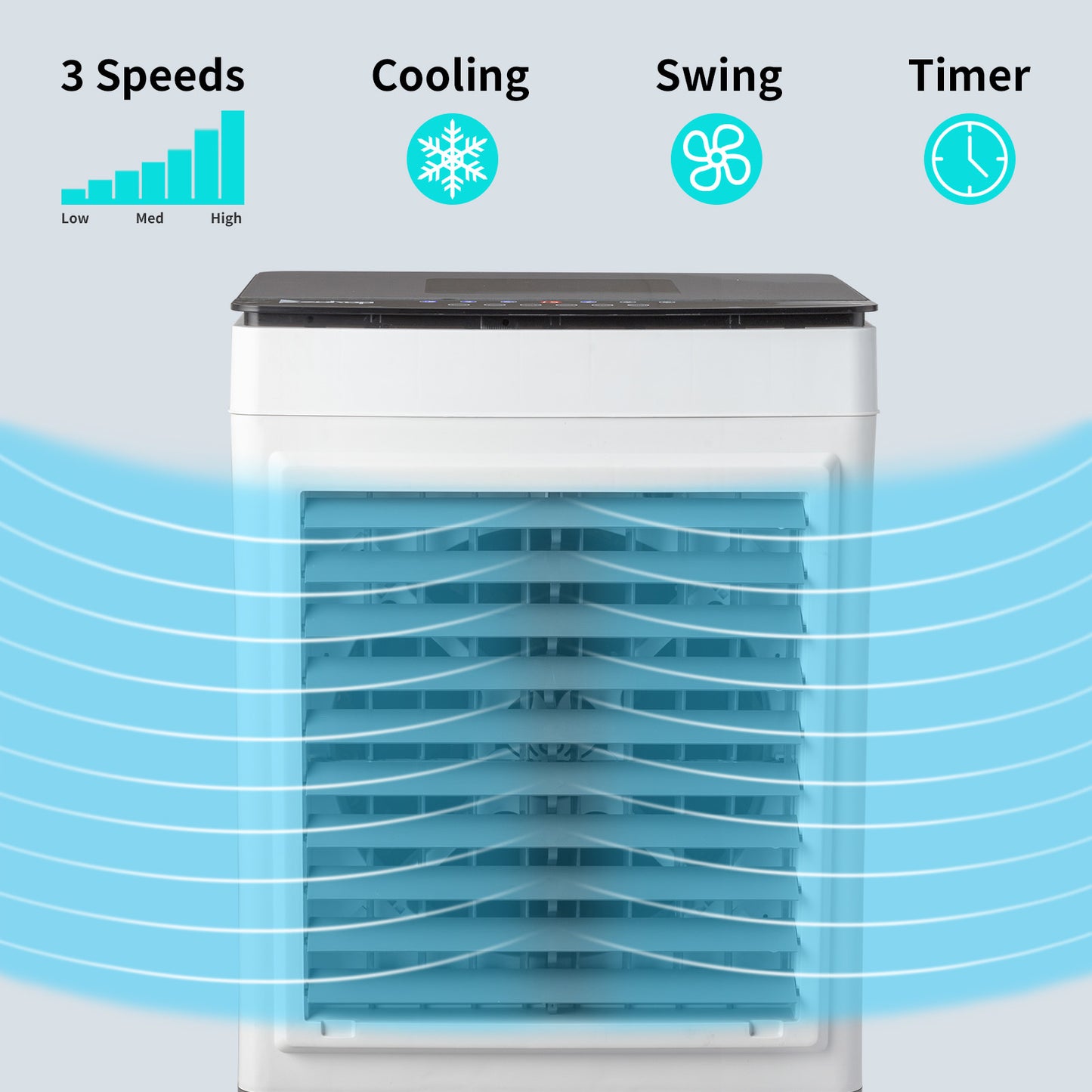 ZOKOP - 3 in 1 Portable Evaporative Cooler,Indoor,Outdoor,2650CFM Personal Air Cooler,remote control ,320 Sq.ft,3 speeds,3modes, 8H timer,Evap Air Coolers Portable Fan Conditioner Cooling, 10.56 Gal L