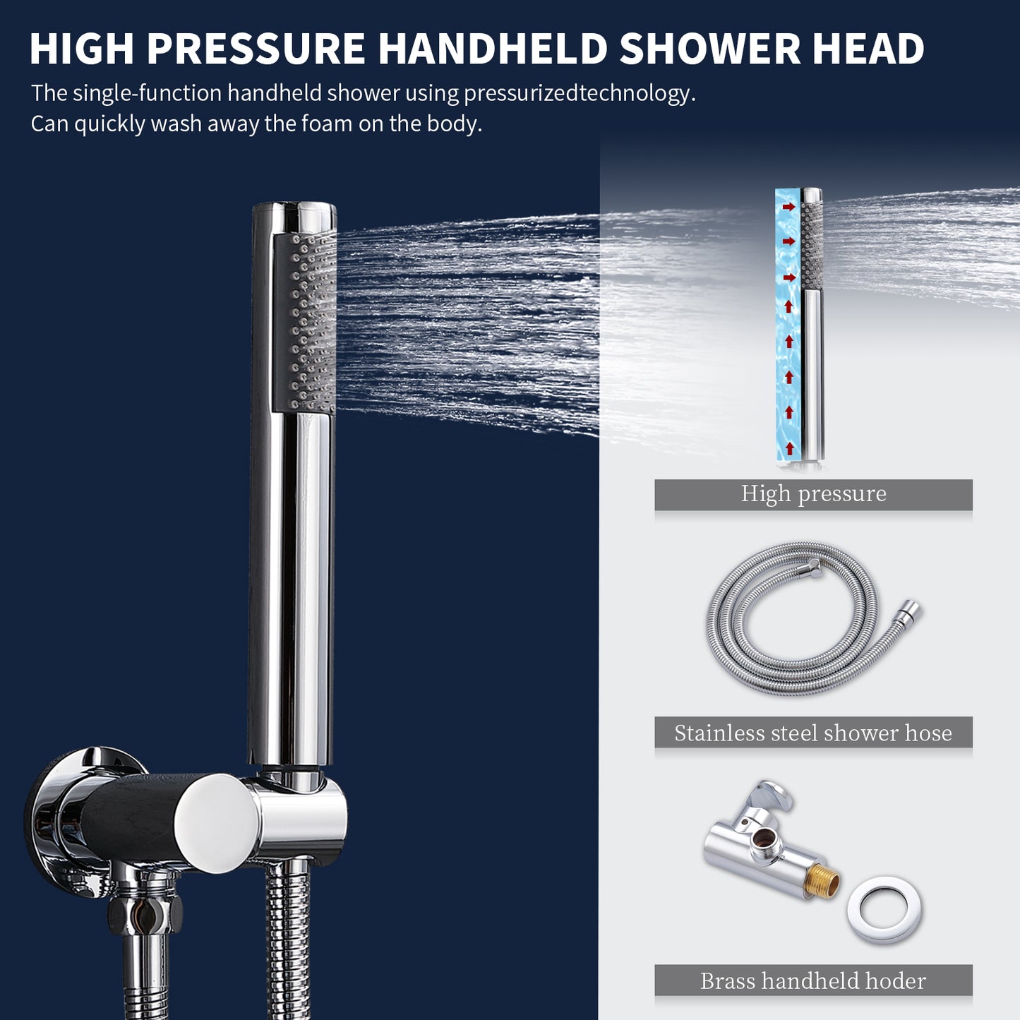 Shower System Shower Faucet Combo Set Wall Mounted with 10" Rainfall Shower Head and handheld shower faucet, Chrome Finish Shower Faucet Rough-In