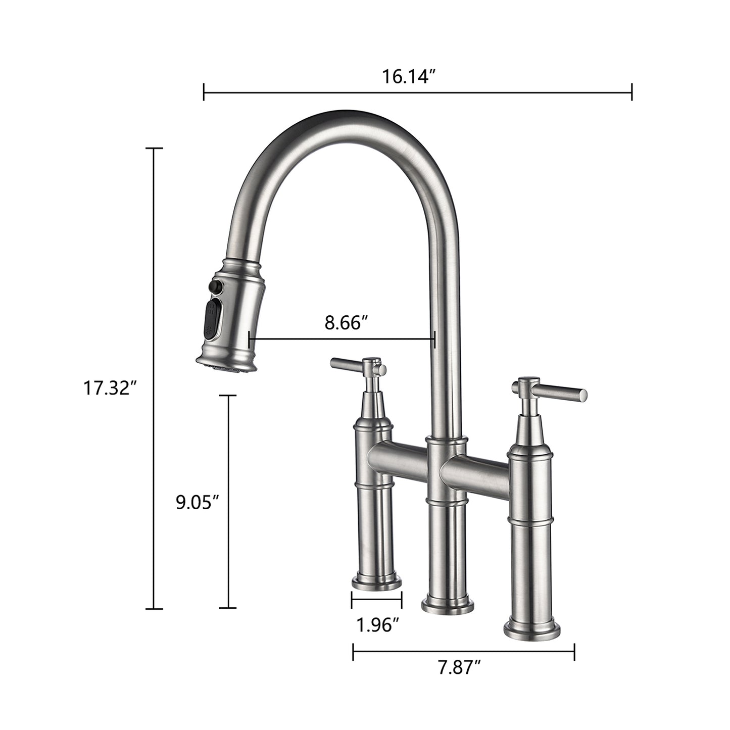 Pull Down Double Handle Kitchen Faucet