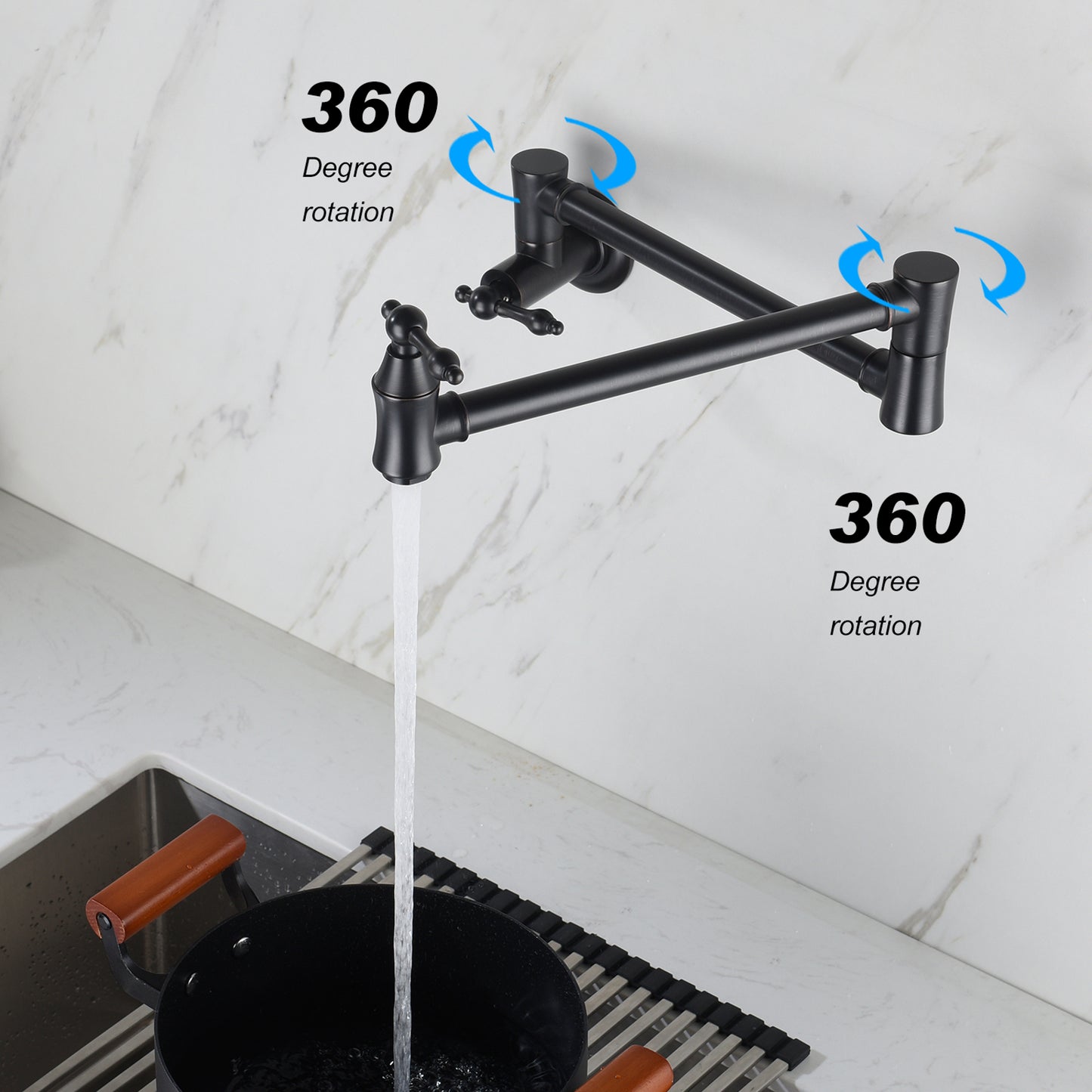 Folding faucet Pot Filler Faucet Wall Mount