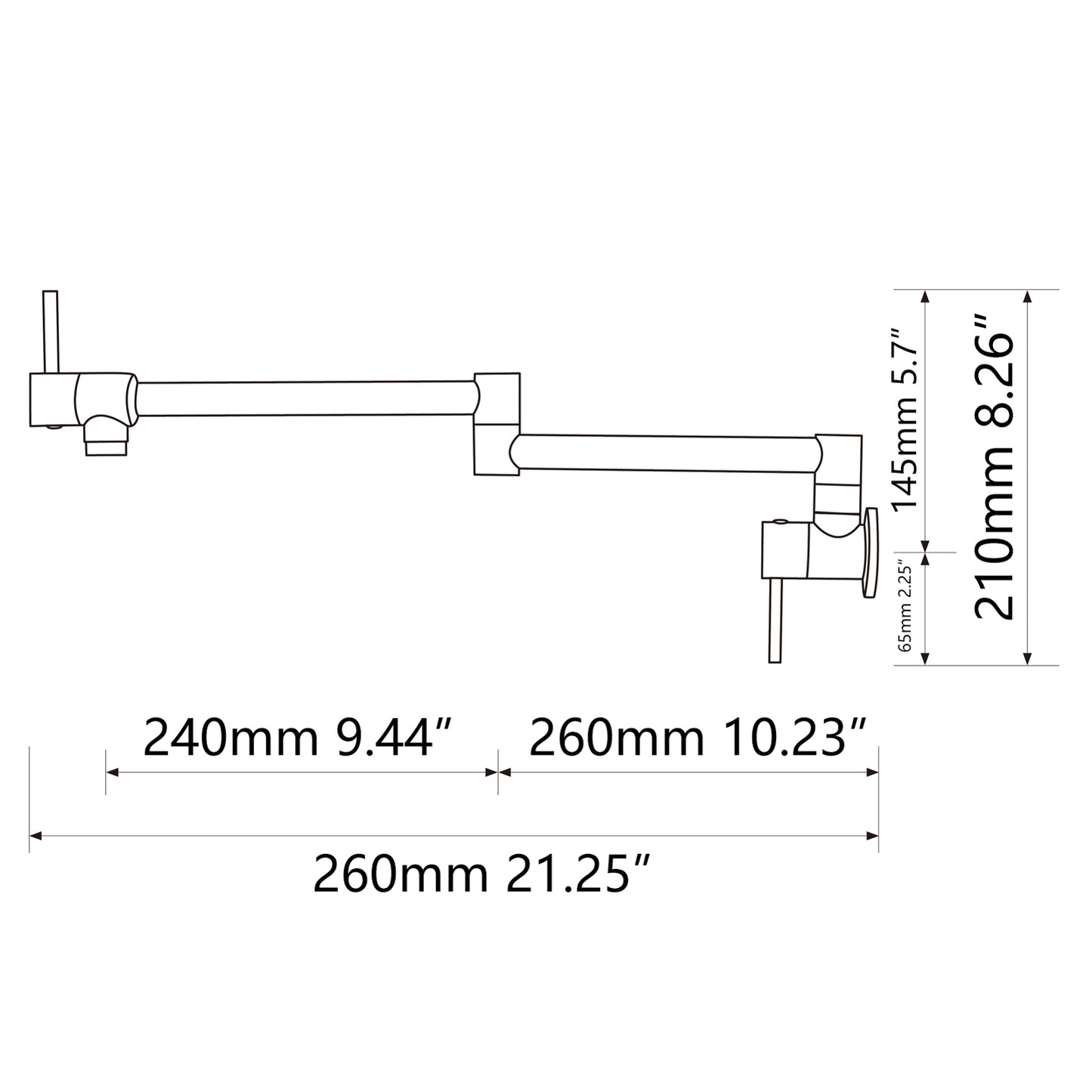 Brass Foldable Kitchen Faucet Rotatable Tap Only for Cold Water Chrome