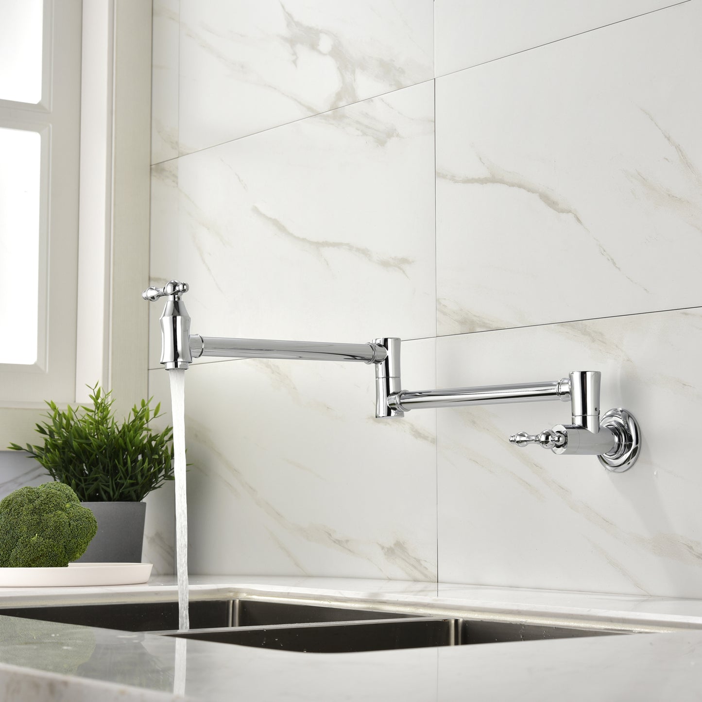 Folding faucet Pot Filler Faucet Wall Mount