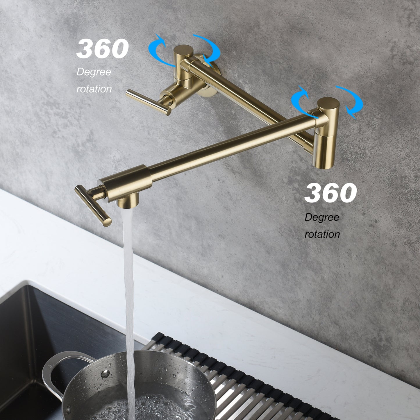 Folding faucet，Pot Filler Faucet Wall Mount