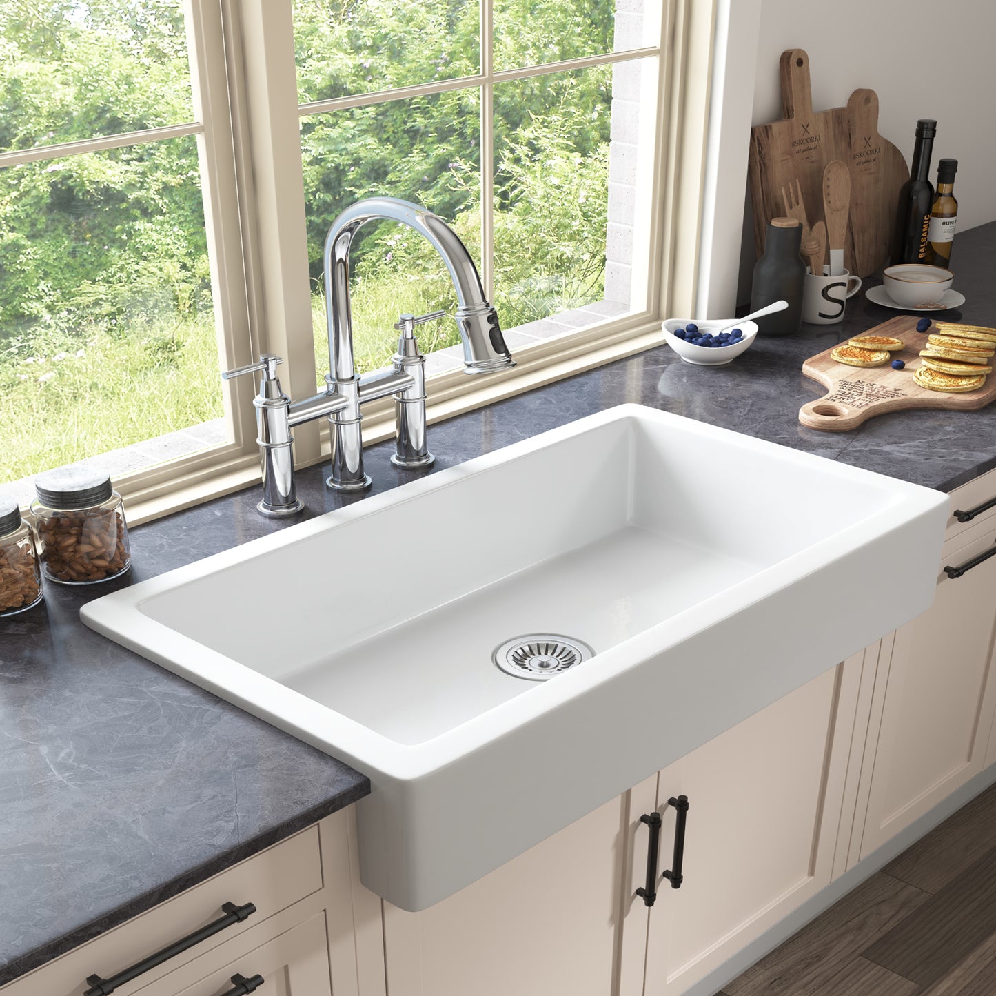 Pull Down Double Handle Kitchen Faucet