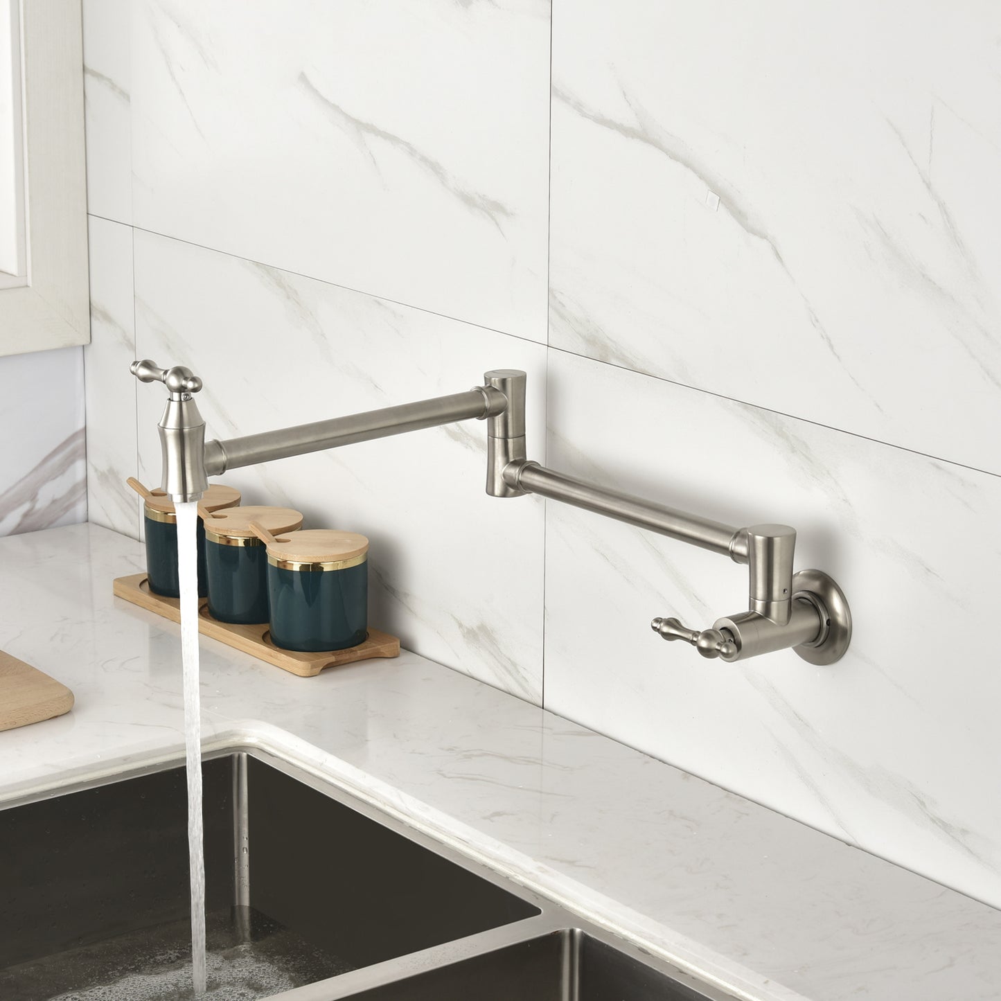 Folding faucet  Pot Filler Faucet Wall Mount